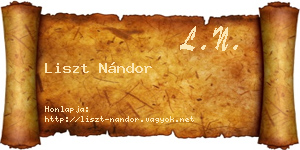 Liszt Nándor névjegykártya