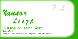 nandor liszt business card